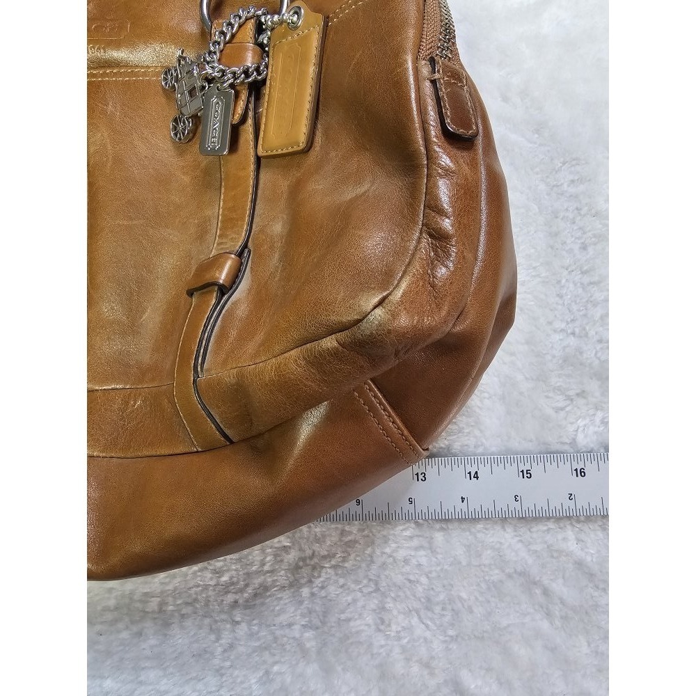 Coach Bonnie 12695 Satchel British Tan Leather Shoulder Bag Y2K - Picture 6 of 11